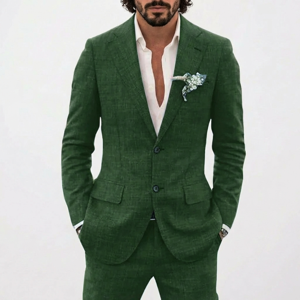 LUCAS | TRAJE DE NOVIO HOMBRE CON CORTE RELAJADO Y SOLAPA CLÁSICA | VERANIEGO