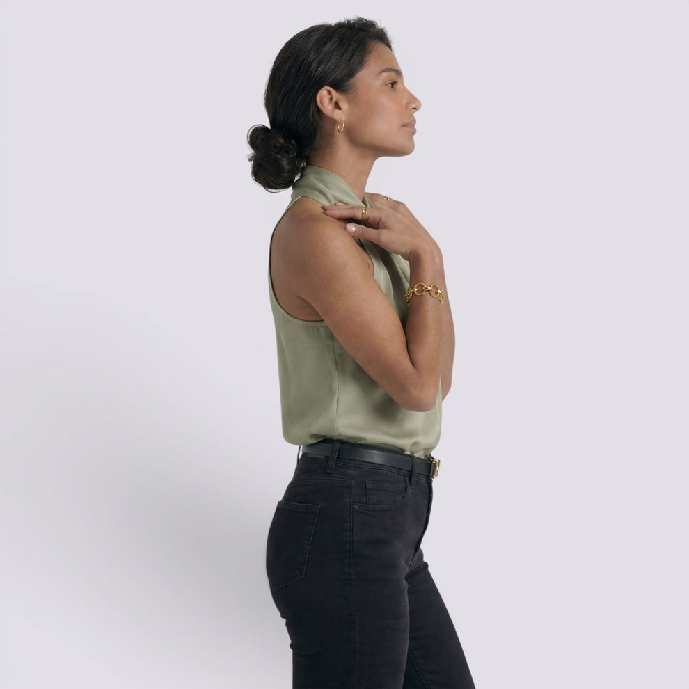 TOP HALTER MUJER SATÉN ELEGANTE