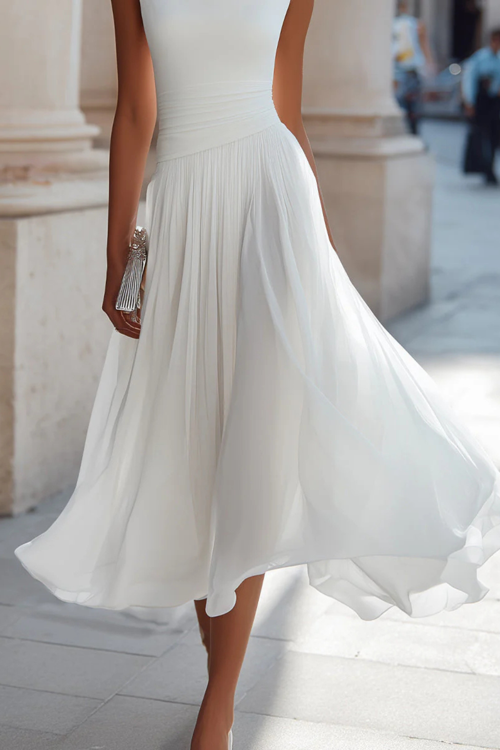 Noa | Vestido midi plisado cómodo y elegante