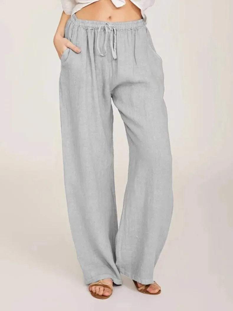 Pantalones de algodón de lino