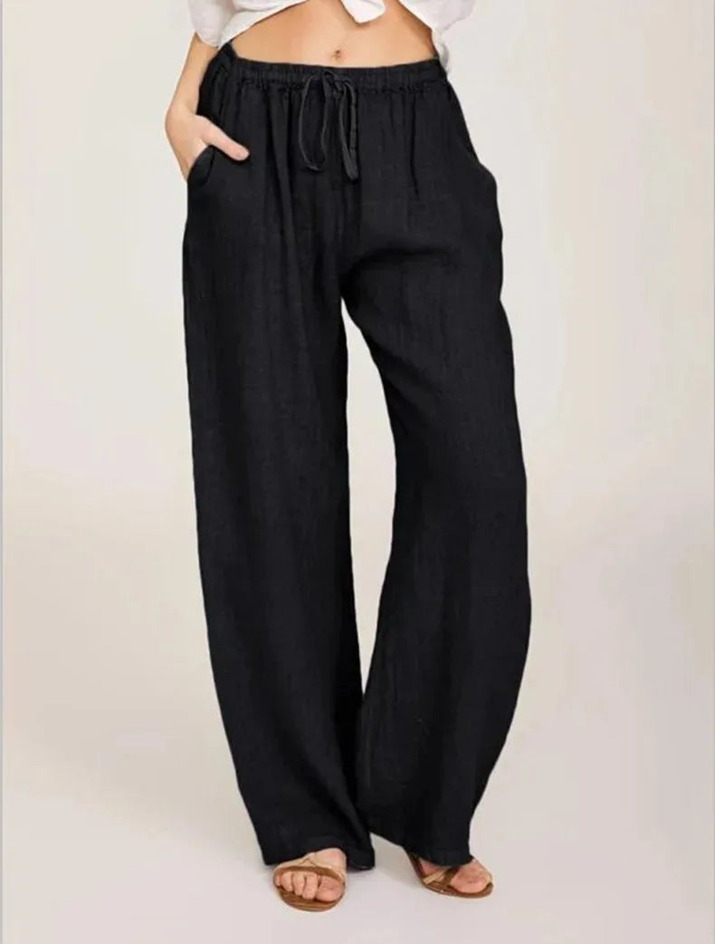 Pantalones de algodón de lino