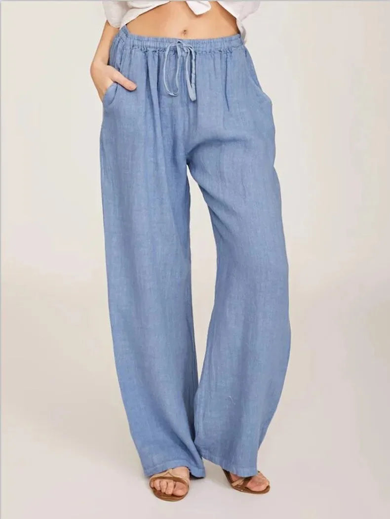Pantalones de algodón de lino