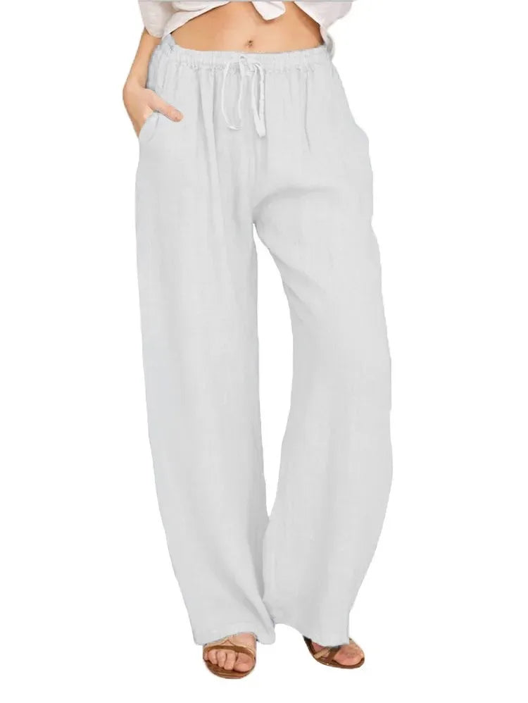 Pantalones de algodón de lino