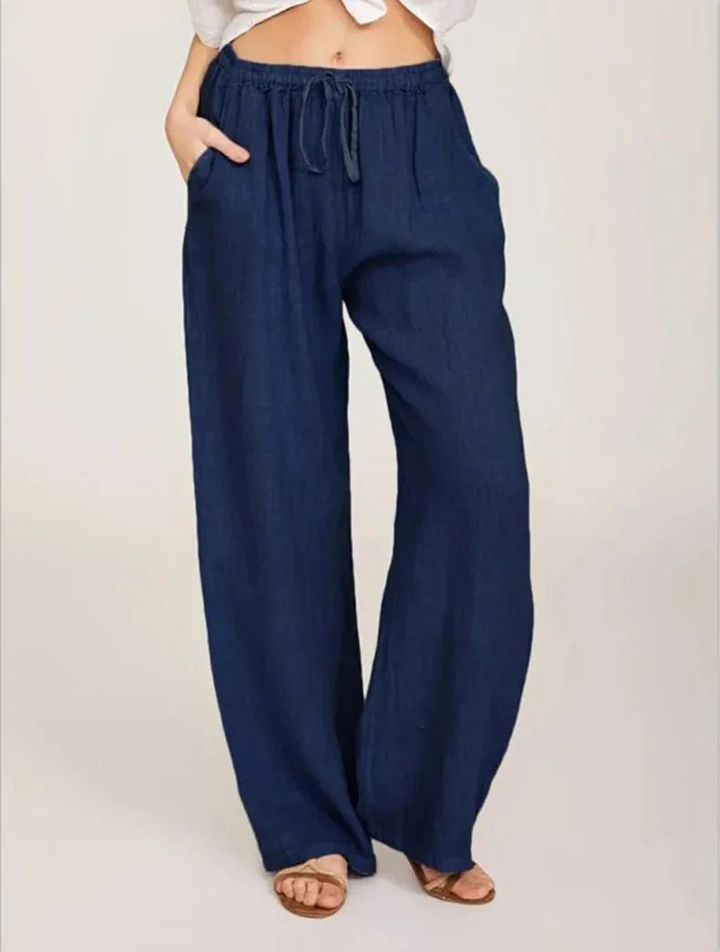 Pantalones de algodón de lino