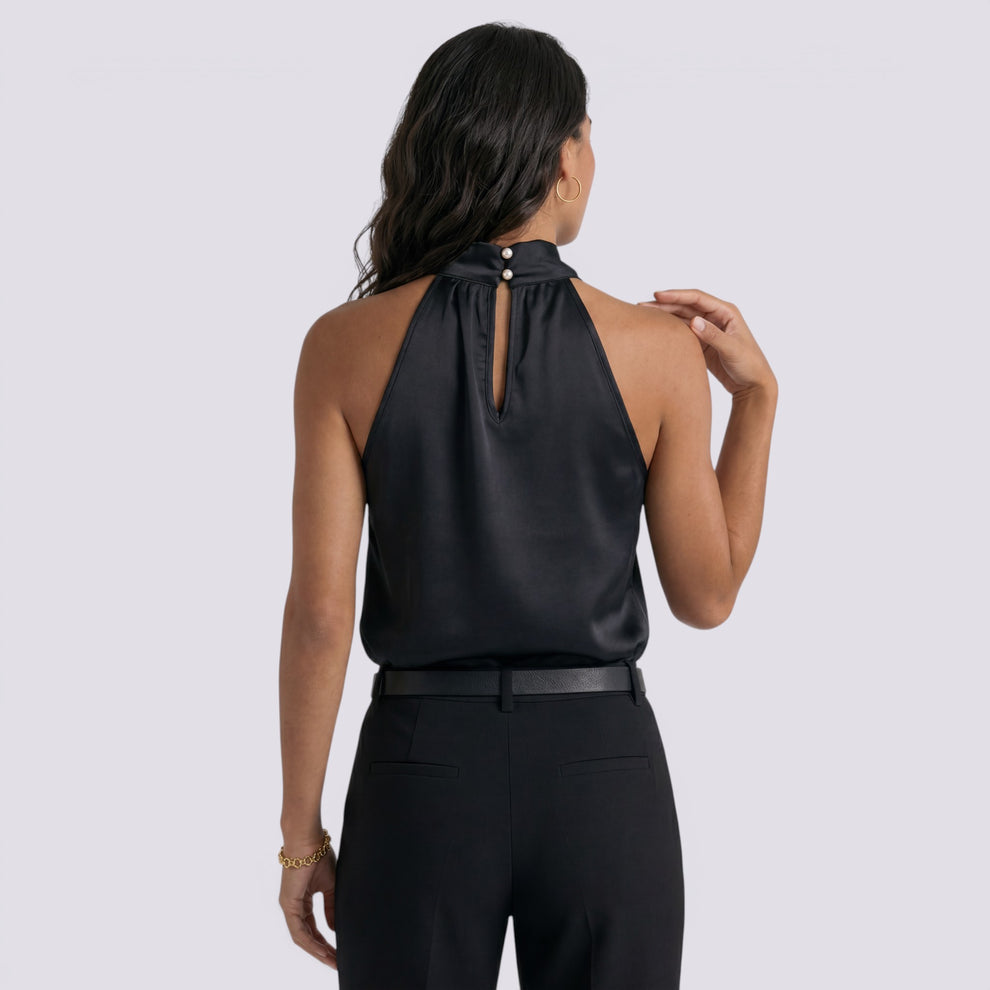TOP HALTER MUJER SATÉN ELEGANTE