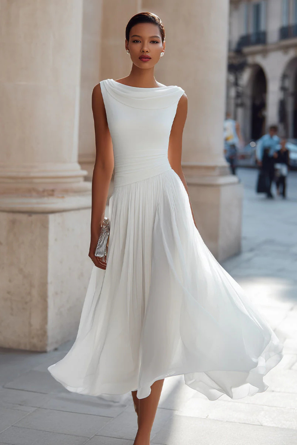Noa | Vestido midi plisado cómodo y elegante