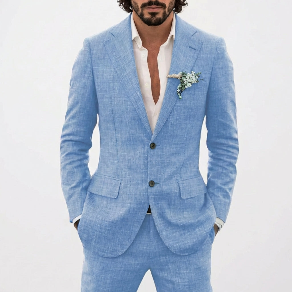LUCAS | TRAJE DE NOVIO HOMBRE CON CORTE RELAJADO Y SOLAPA CLÁSICA | VERANIEGO