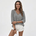 JIMENA | MUJER BLUSA ESCOTE V CON BOTONES CASUAL