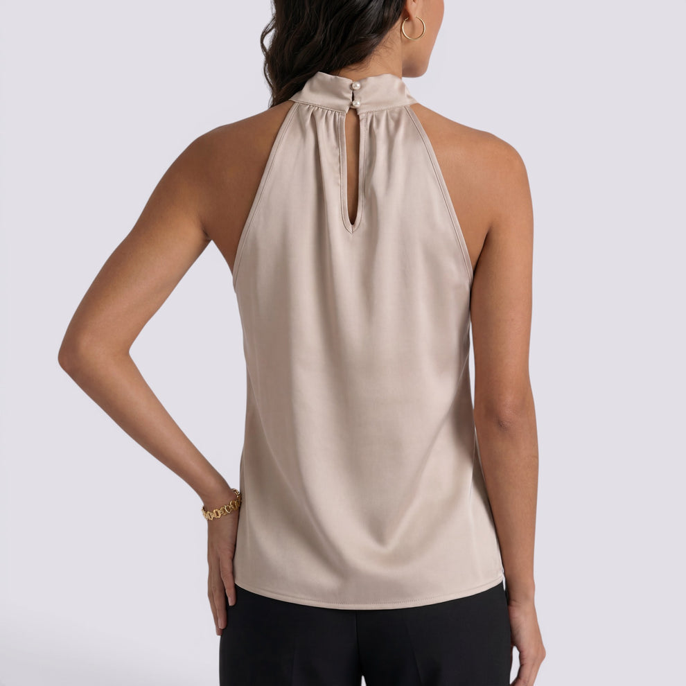 TOP HALTER MUJER SATÉN ELEGANTE