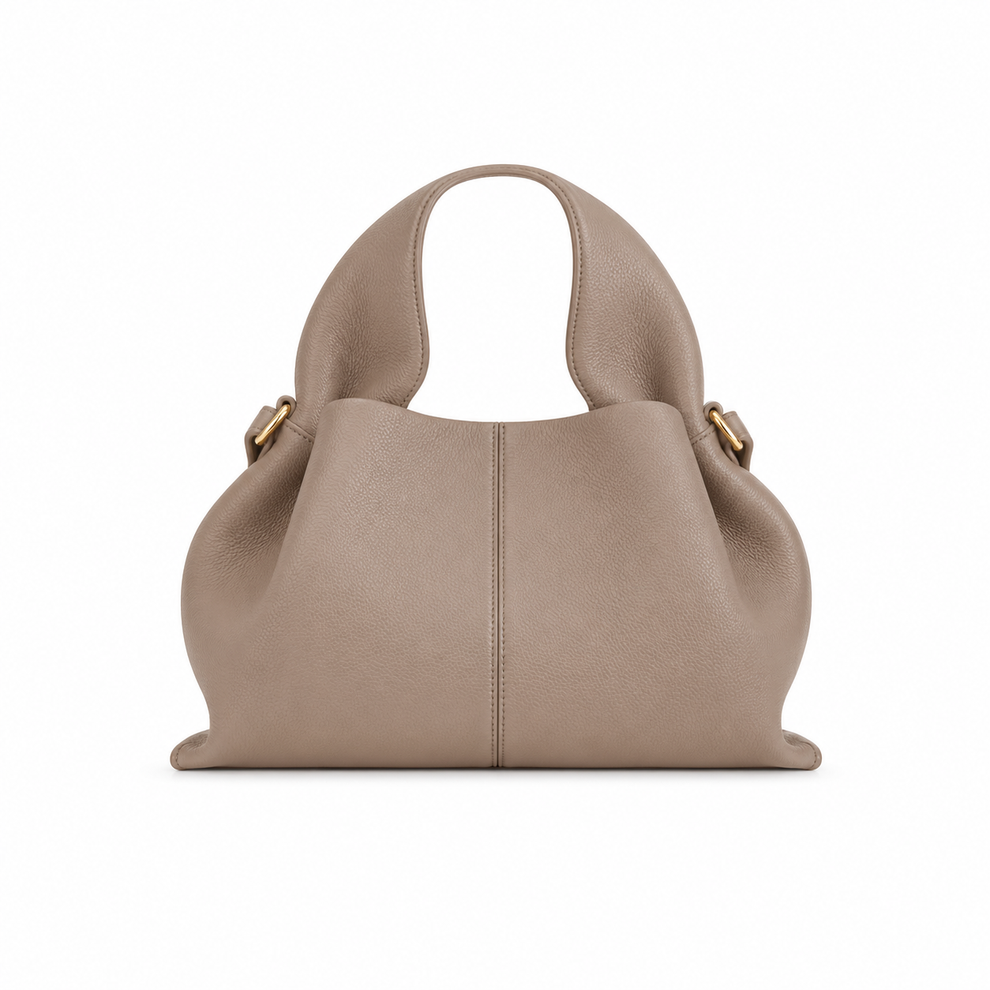 Mujer Bolso con asa superior y detalle de costura