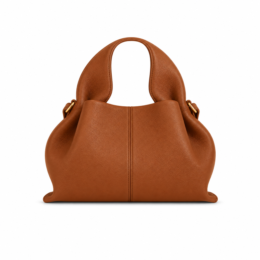 Mujer Bolso con asa superior y detalle de costura