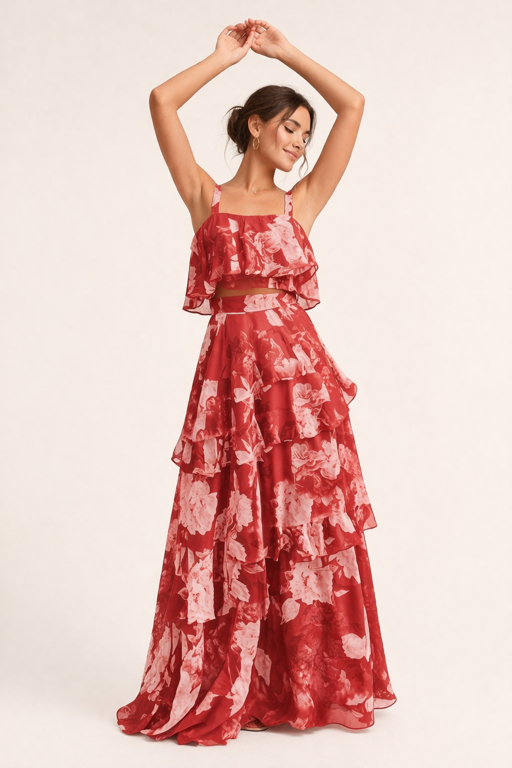 Set floral ligero de estilo veraniego y elegante para mujer - Alessandra