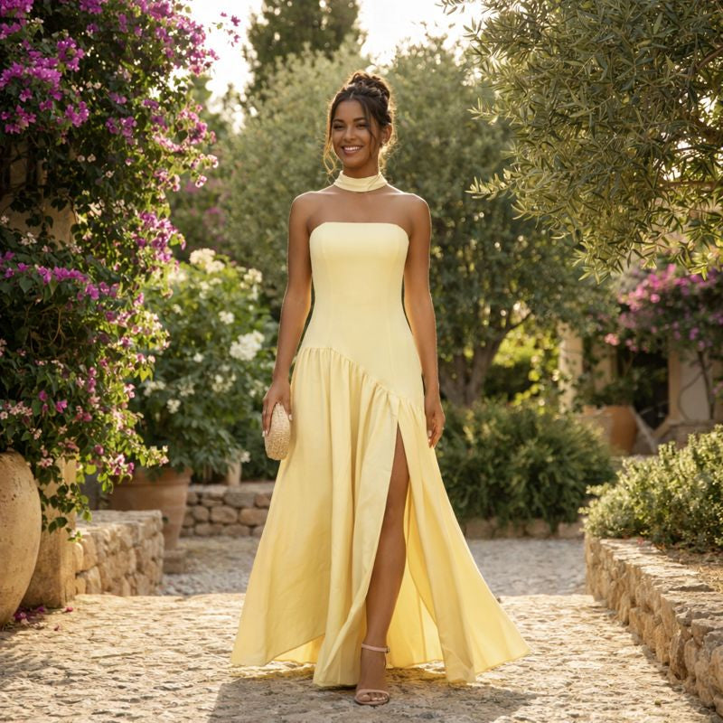 CYNTHIA | VESTIDO MAXI SIN TIRANTES PARA MUJER
