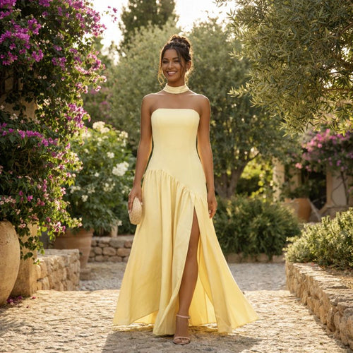 CYNTHIA | VESTIDO MAXI SIN TIRANTES PARA MUJER