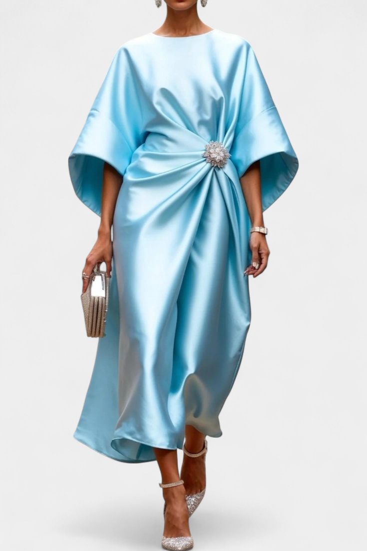 VESTIDO LARGO DE SATÉN UBELIA LUXE