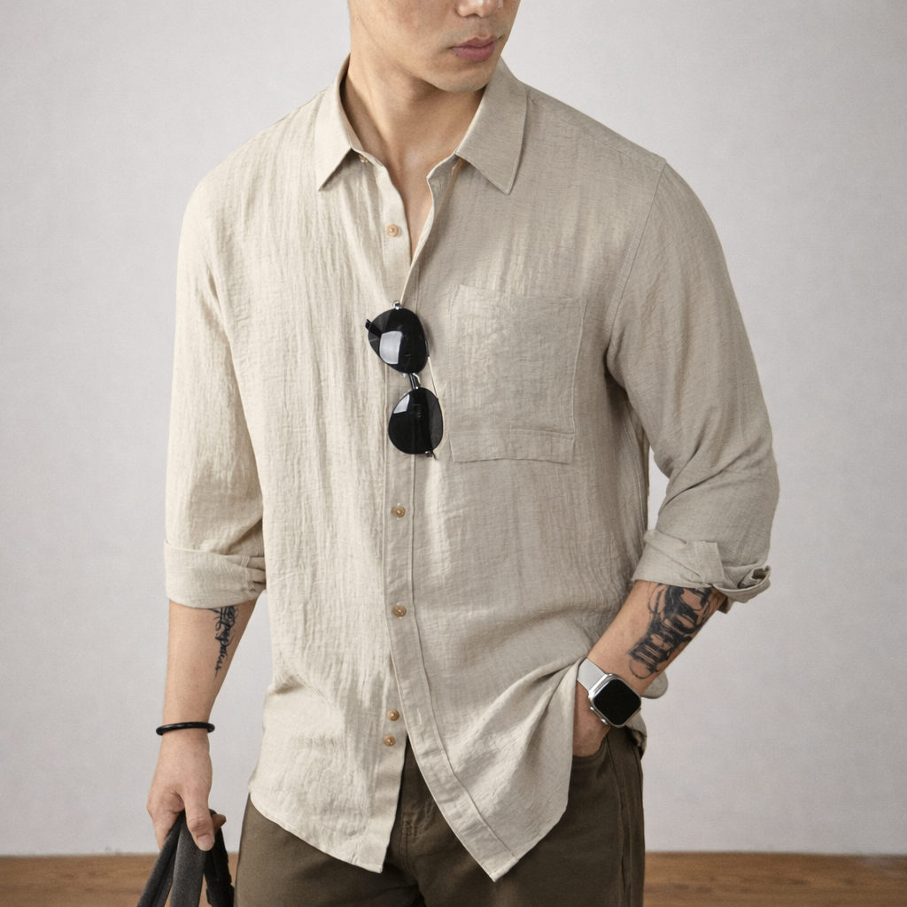 Luca| Camisa de lino ligera y con estilo para hombre