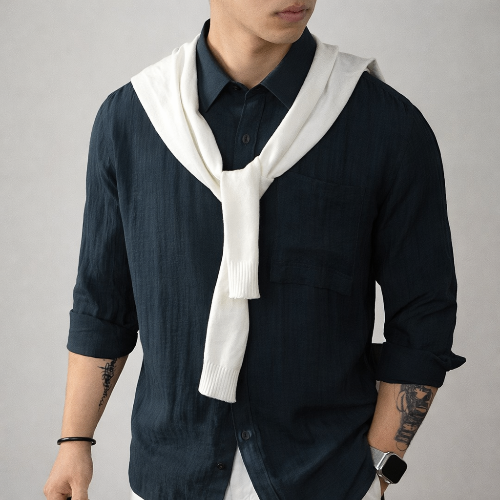 Luca| Camisa de lino ligera y con estilo para hombre