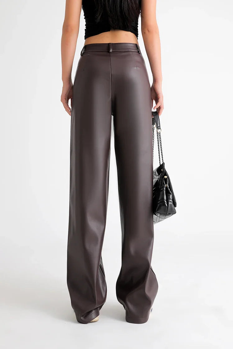 Pantalones de pierna ancha de forro polar