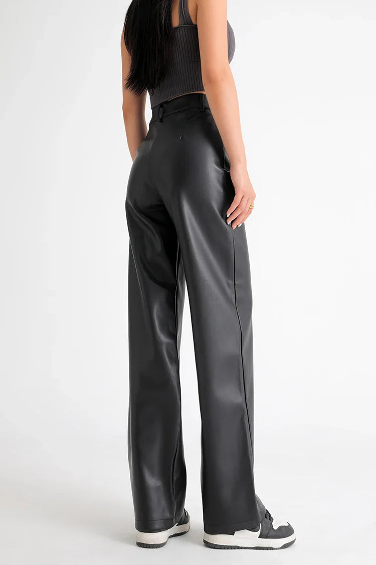 Pantalones de pierna ancha de forro polar