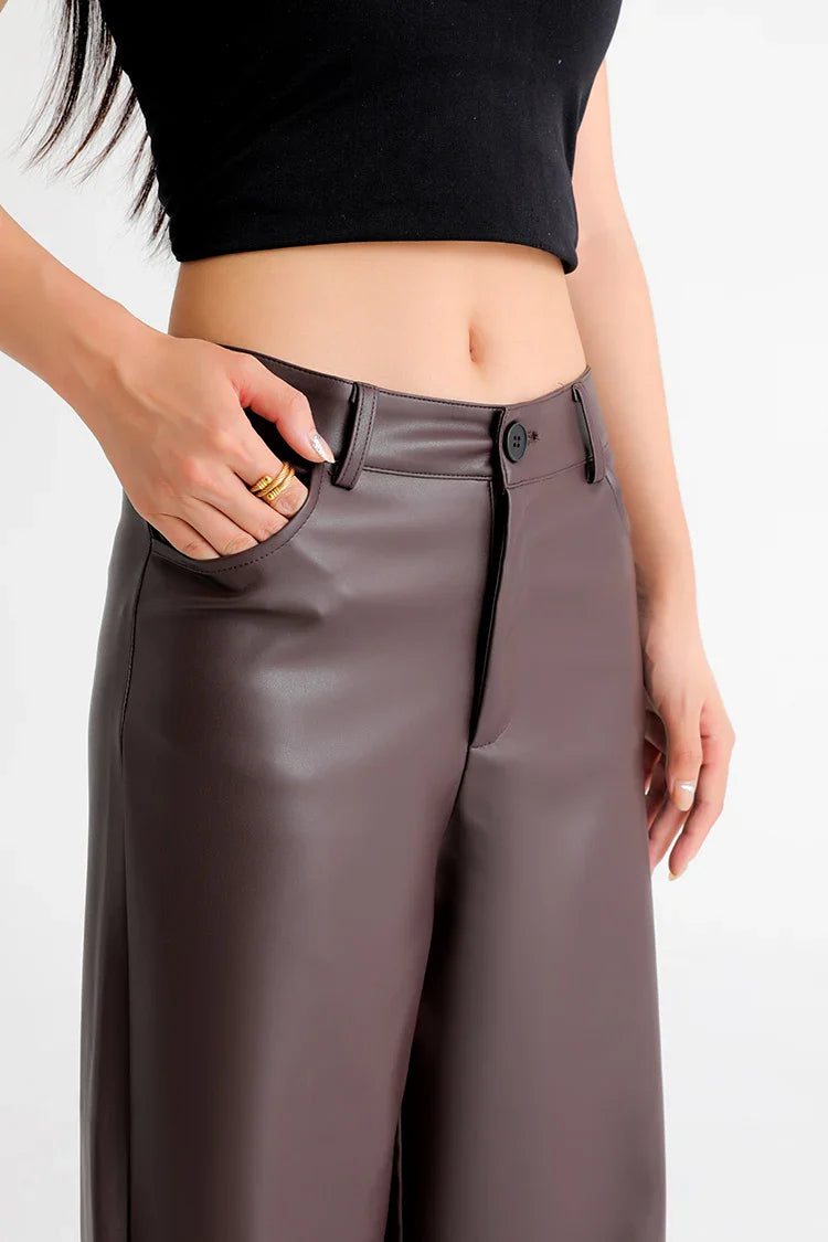 Pantalones de pierna ancha de forro polar