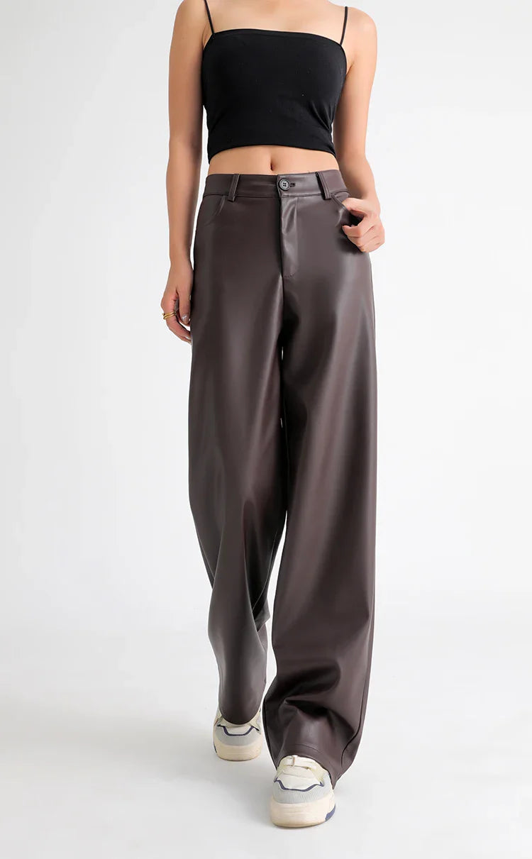 Pantalones de pierna ancha de forro polar
